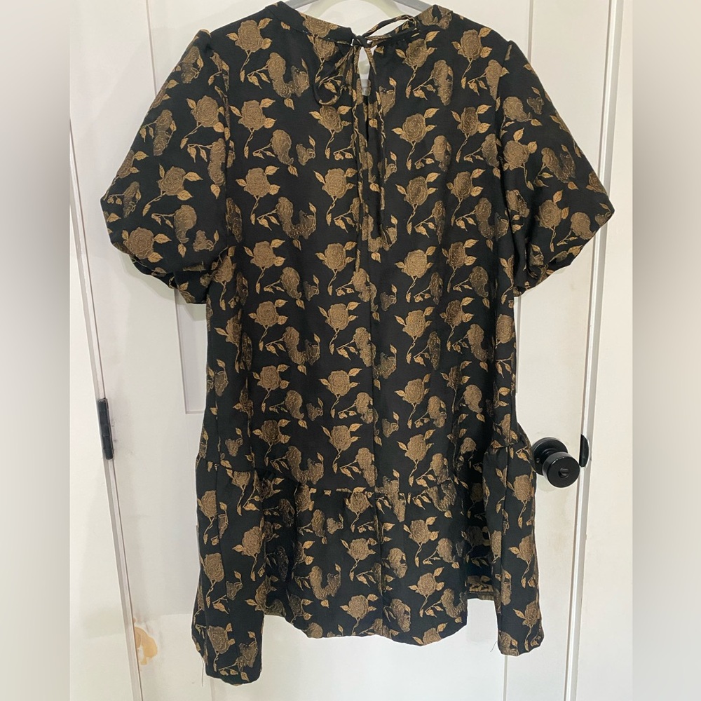 Black and Gold Floral Dress